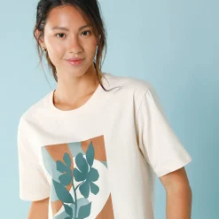 T-shirt met korte mouwen en geplaatste print, kleine lengtes