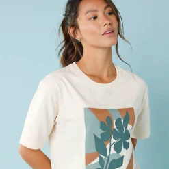 T-shirt met korte mouwen en geplaatste print, kleine lengtes