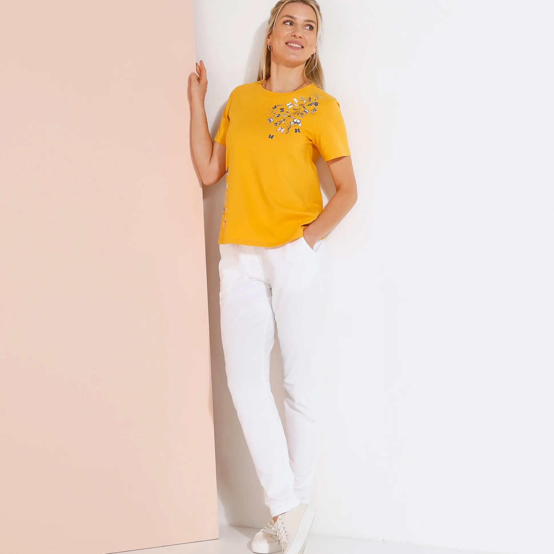 T-shirt met korte mouwen en vlinderprint