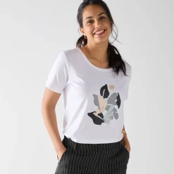T-shirt met korte mouwen en geplaatste print