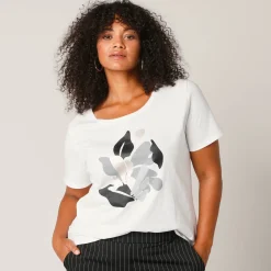 T-shirt met korte mouwen en geplaatste print