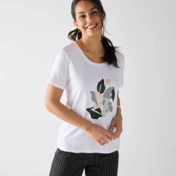 T-shirt met korte mouwen en geplaatste print