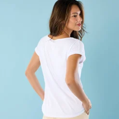 T-shirt met korte mouwen en geplaatste print, Kleine Lengtes