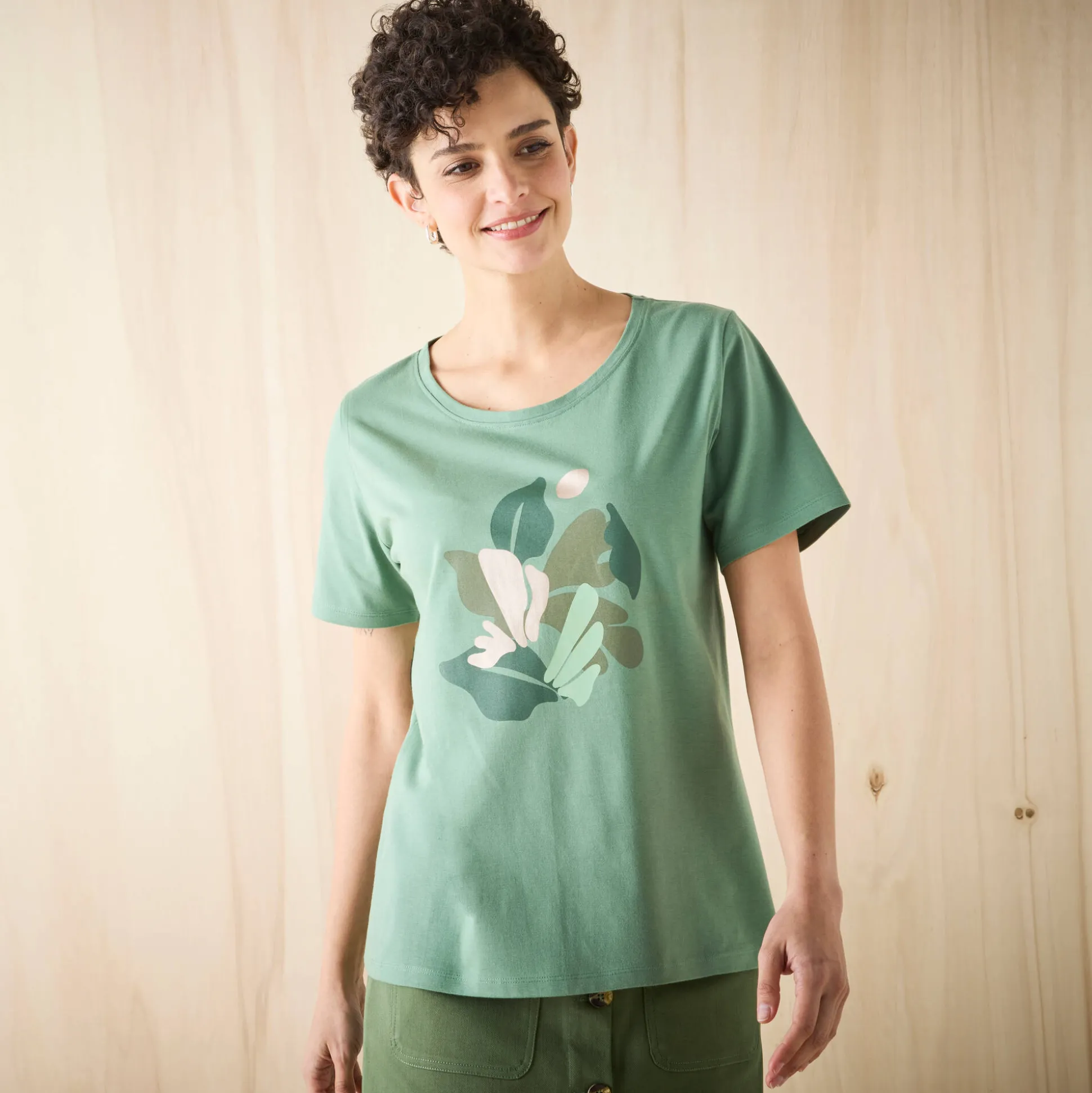 T-shirt met korte mouwen en geplaatste print