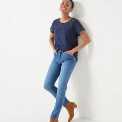 T-shirt met korte mouwen in kant