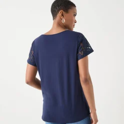 T-shirt met korte mouwen in kant