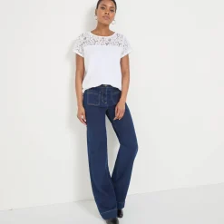 T-shirt met korte mouwen in kant