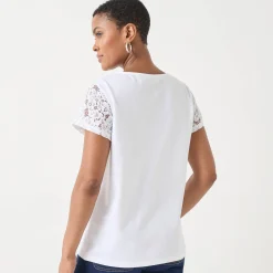 T-shirt met korte mouwen in kant