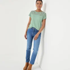 T-shirt met korte mouwen in kant