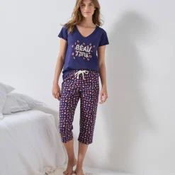 T-shirt met korte mouwen in effen katoen geplaatste 