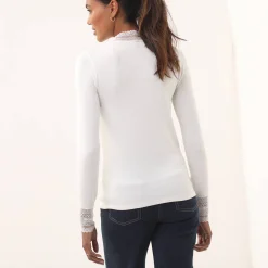 T-shirt met lange mouwen en kant