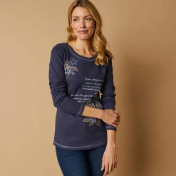 T-shirt met lange mouwen en bloemenprint