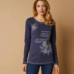 T-shirt met lange mouwen en bloemenprint