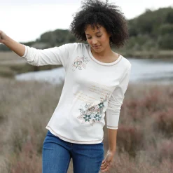 T-shirt met lange mouwen en bloemenprint
