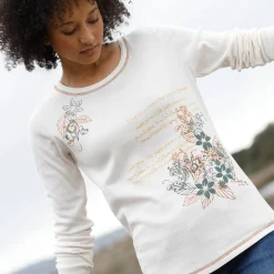 T-shirt met lange mouwen en bloemenprint