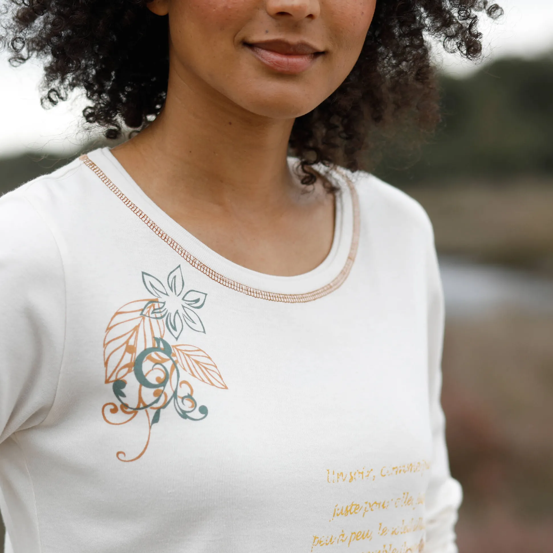 T-shirt met lange mouwen en bloemenprint