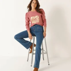T-shirt met lange mouwen, glanzende print