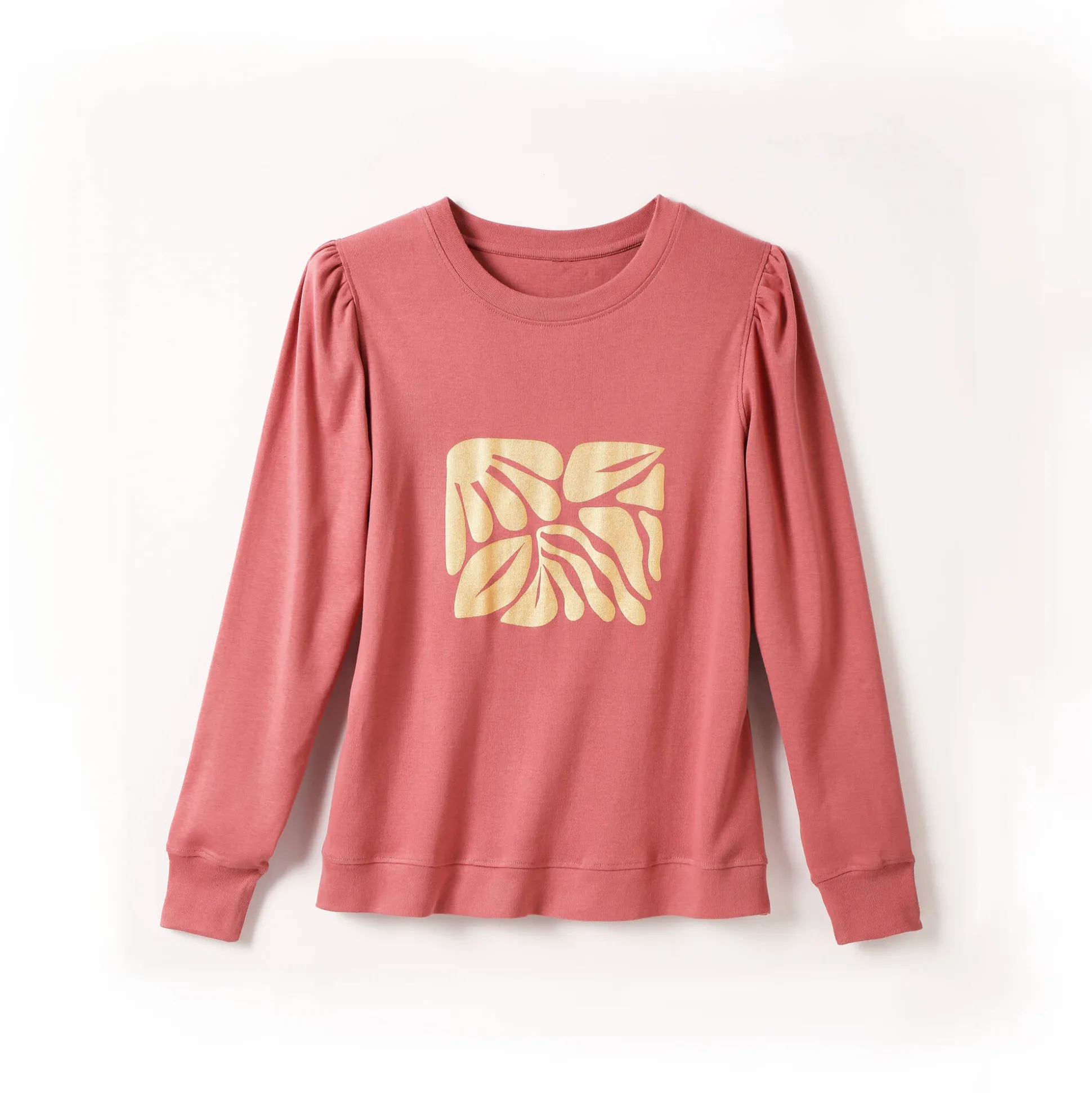 T-shirt met lange mouwen, glanzende print