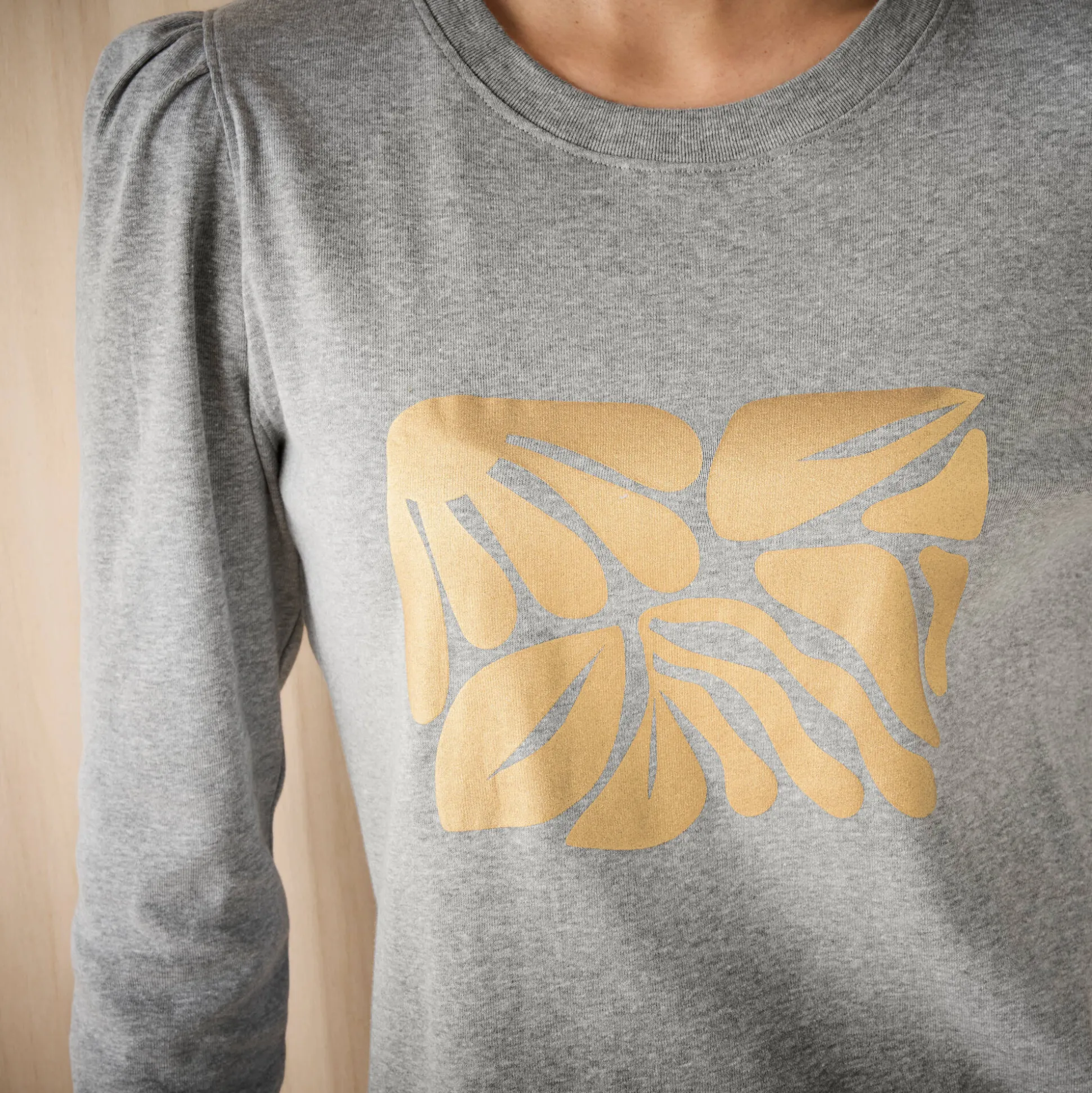 T-shirt met lange mouwen, glanzende print