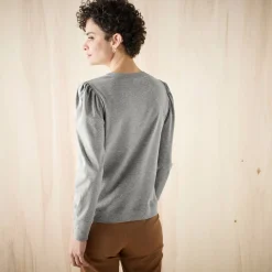 T-shirt met lange mouwen, glanzende print