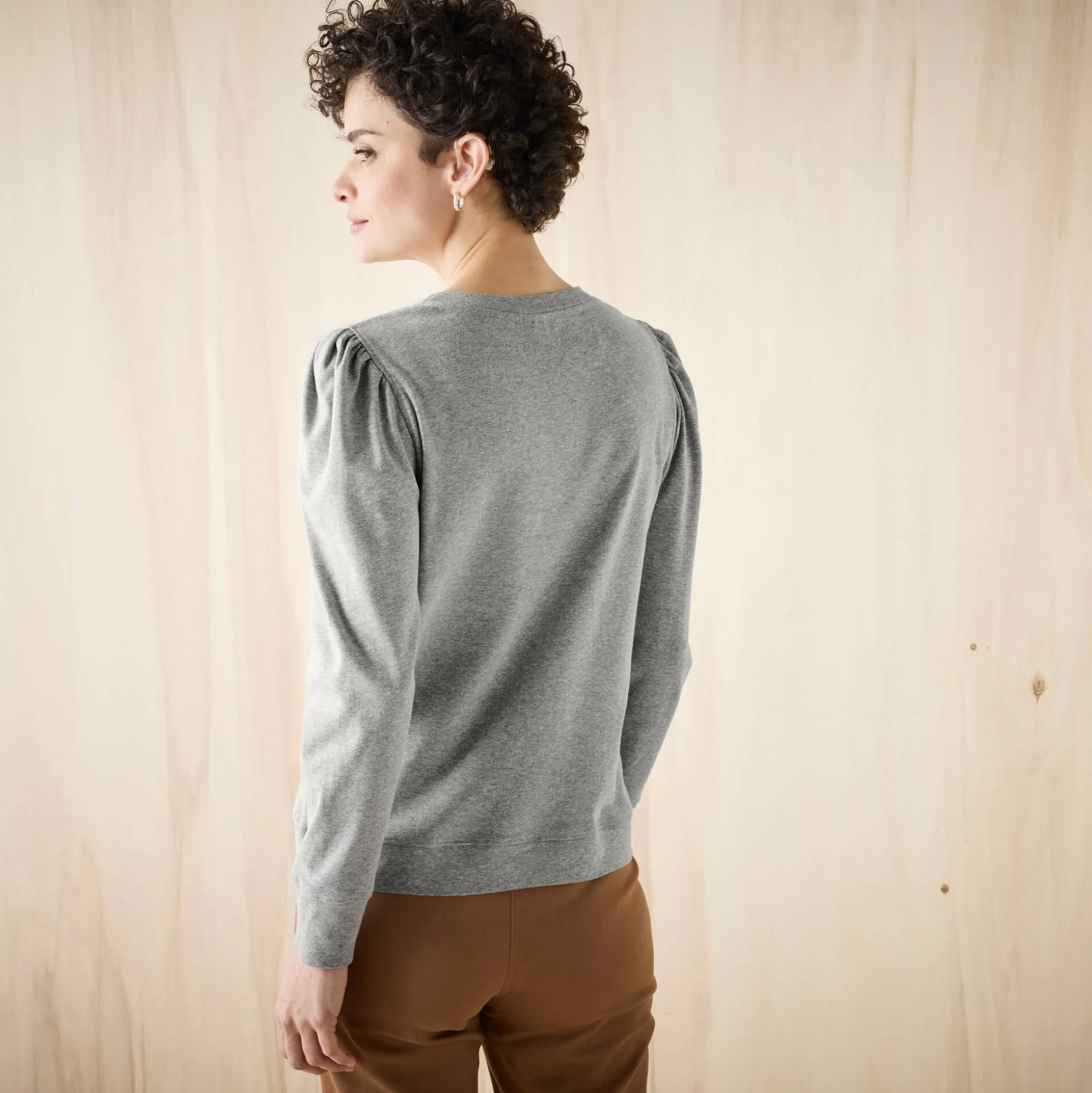 T-shirt met lange mouwen, glanzende print