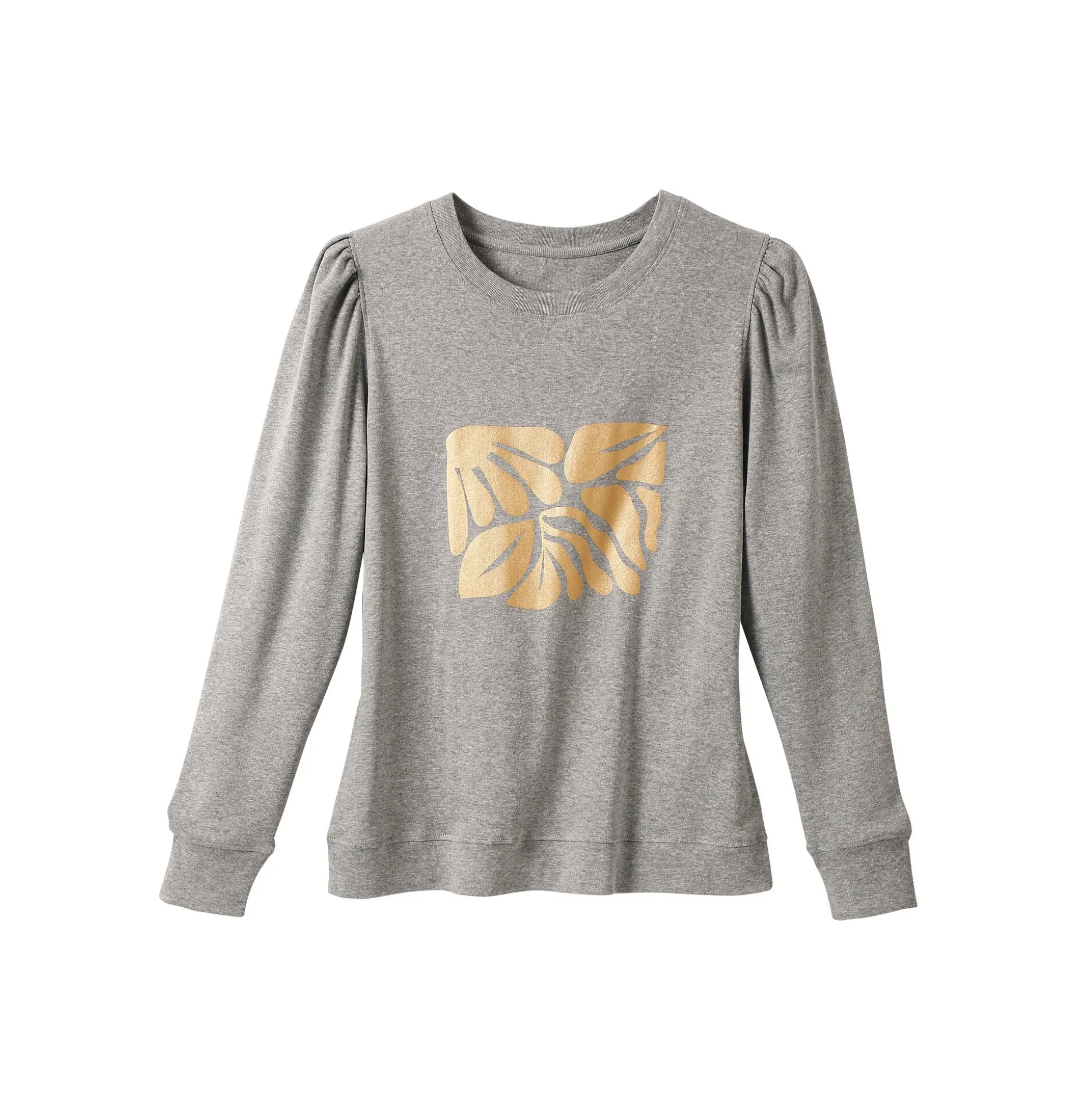 T-shirt met lange mouwen, glanzende print
