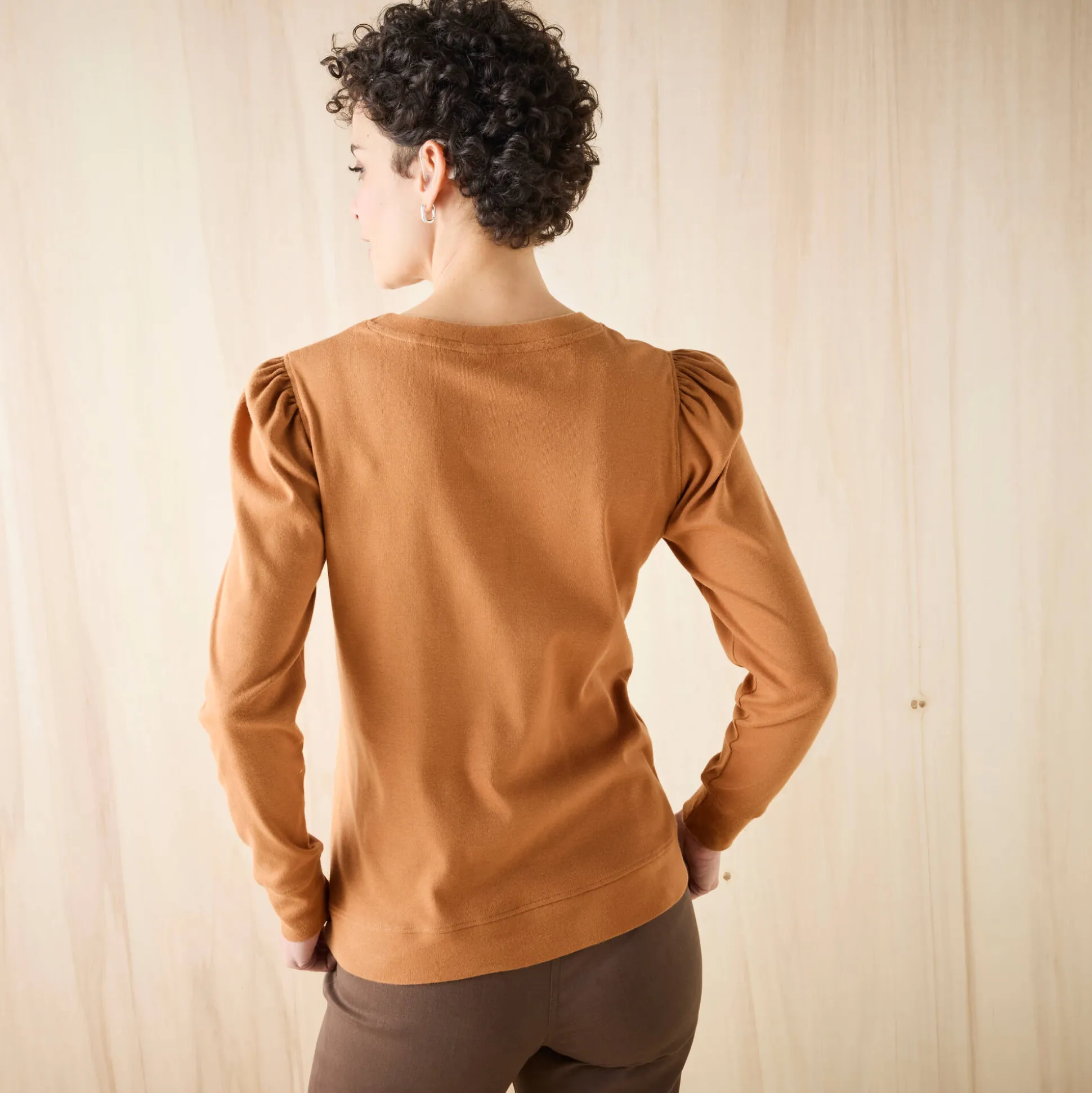 T-shirt met lange mouwen, glanzende print