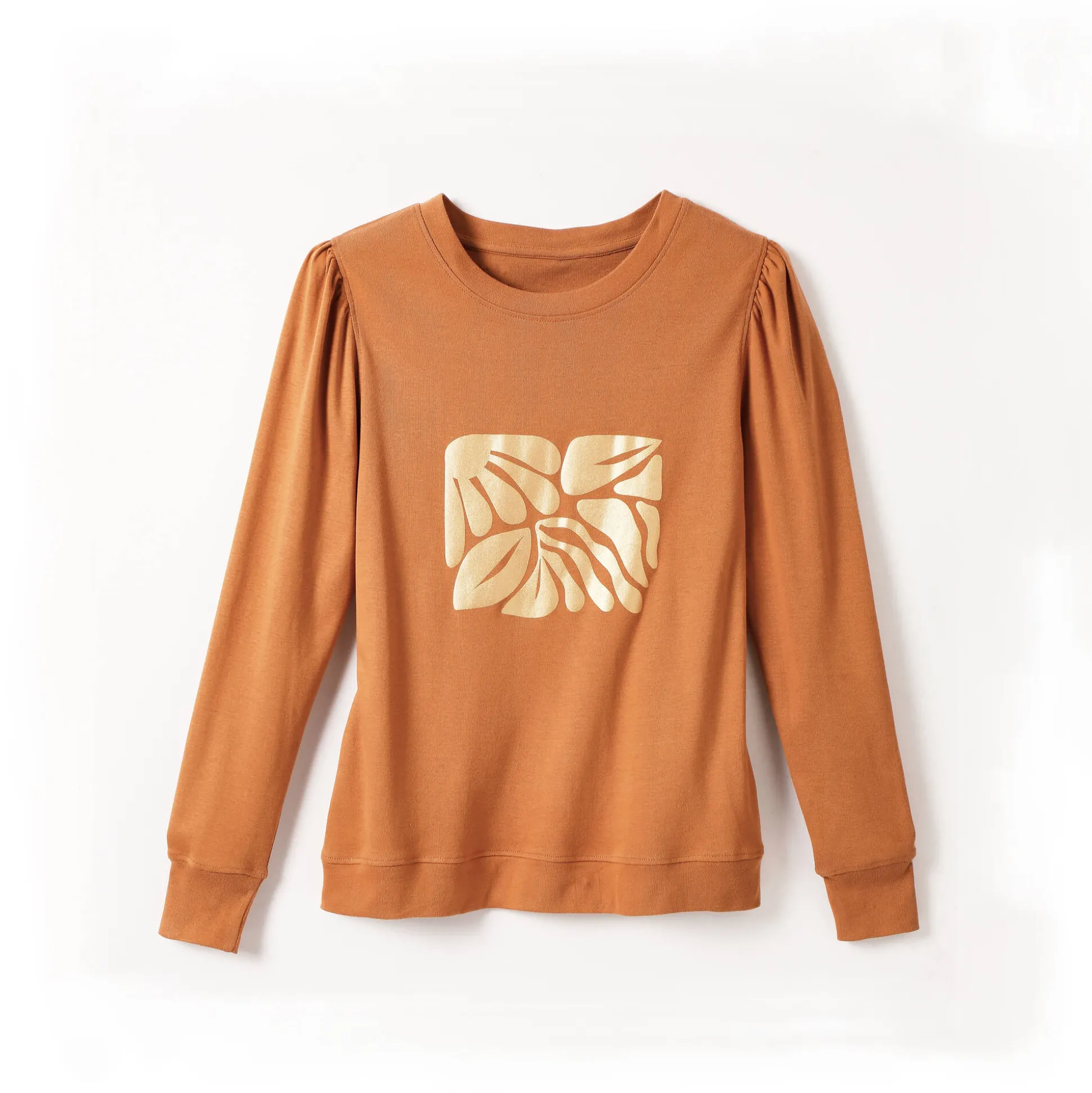 T-shirt met lange mouwen, glanzende print