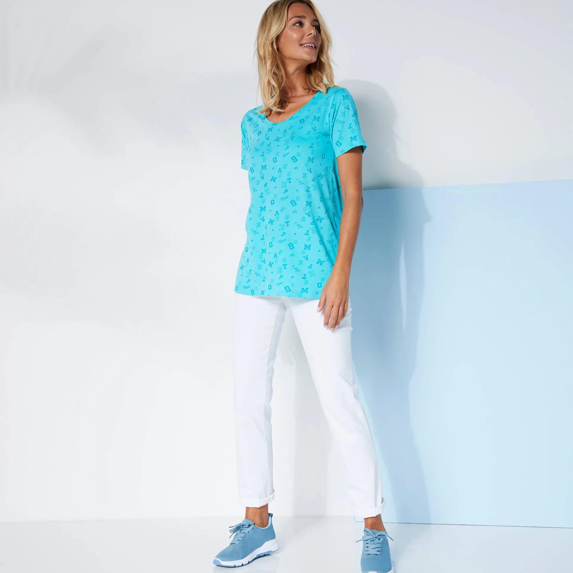 T-shirt met letterprint