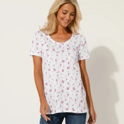 T-shirt met letterprint