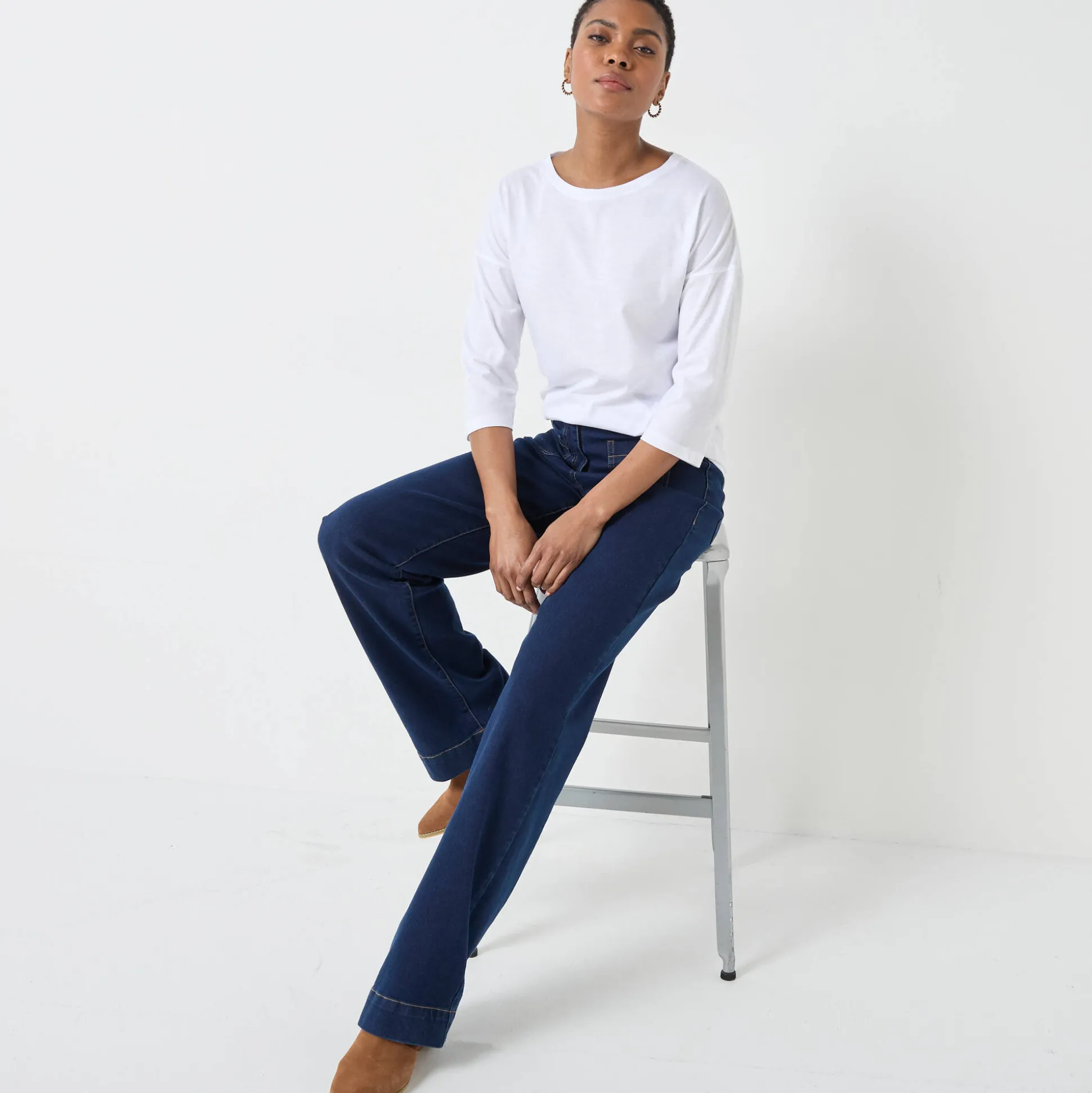 T-shirt met loose volume en 3/4-mouwen