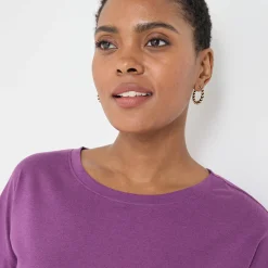 T-shirt met loose volume en 3/4-mouwen