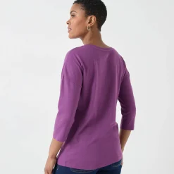 T-shirt met loose volume en 3/4-mouwen
