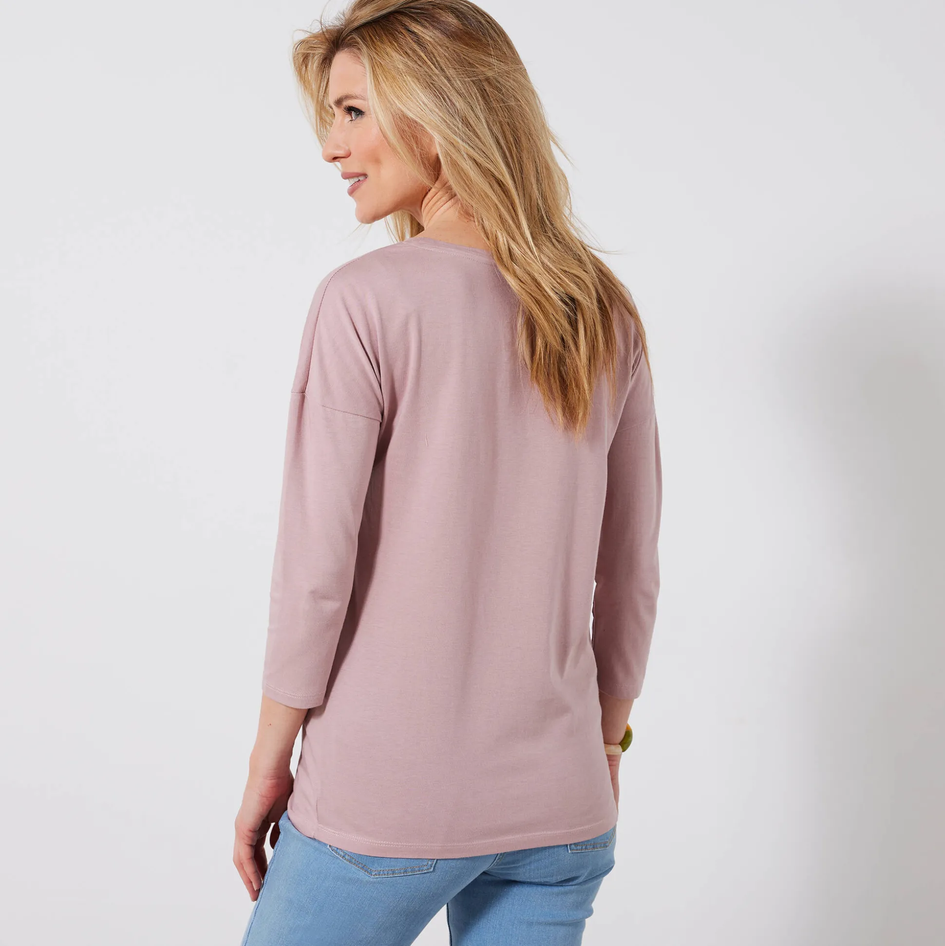 T-shirt met loose volume en 3/4-mouwen