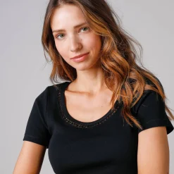 T-shirt met macramé en korte mouwen - set van 2