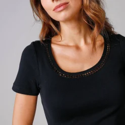 T-shirt met macramé en korte mouwen - set van 2