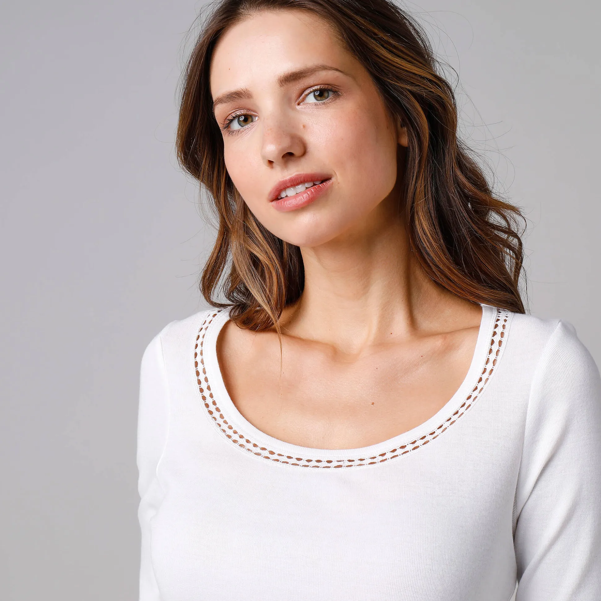 T-shirt met macramé en lange mouwen - set van 2