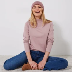 T-shirt met opstaande hals en lange mouwen