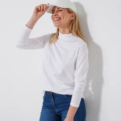 T-shirt met opstaande hals en lange mouwen