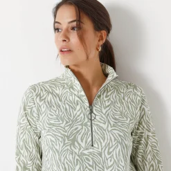 T-shirt met opstaande ritskraag en zebraprint