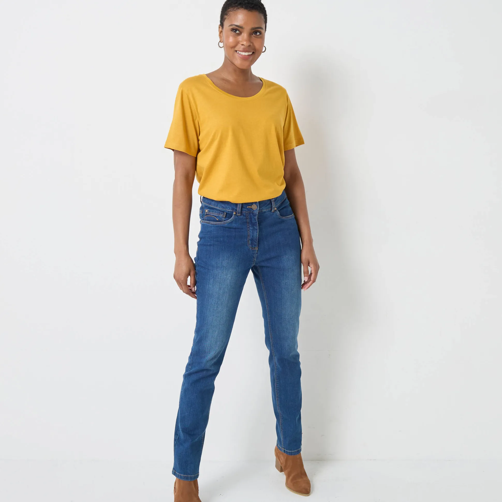 T-shirt met ronde hals en korte mouwen