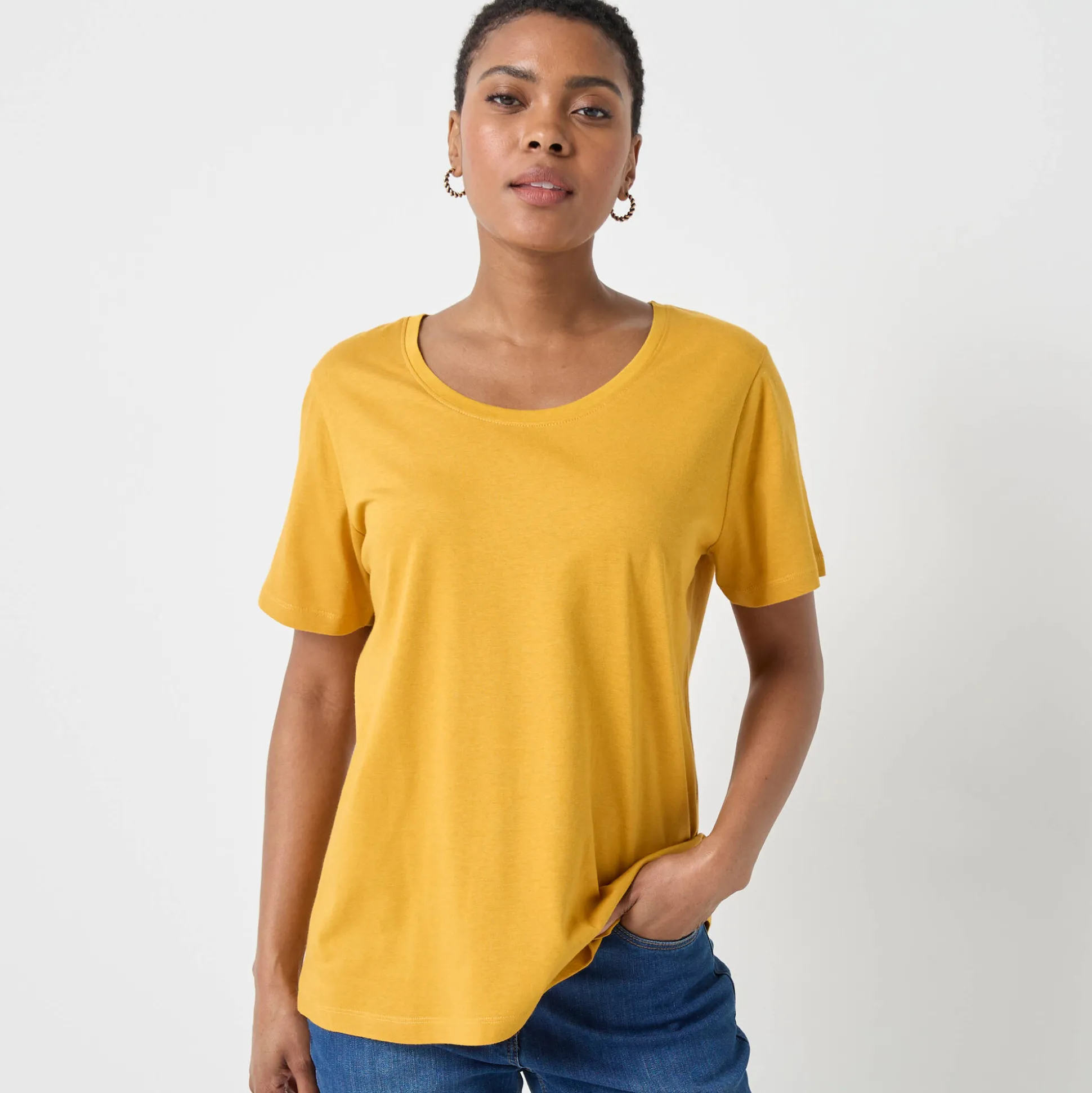 T-shirt met ronde hals en korte mouwen