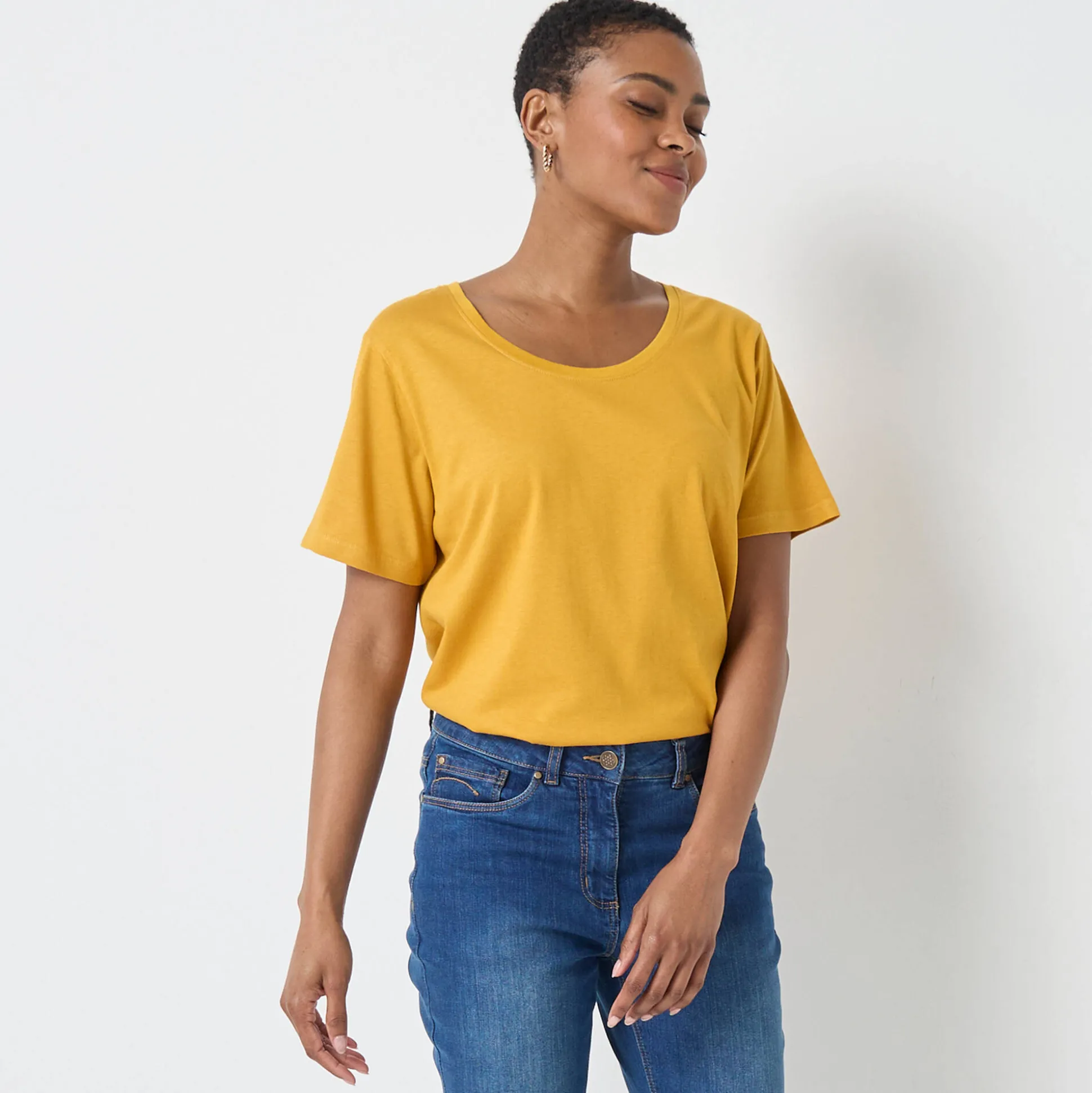 T-shirt met ronde hals en korte mouwen