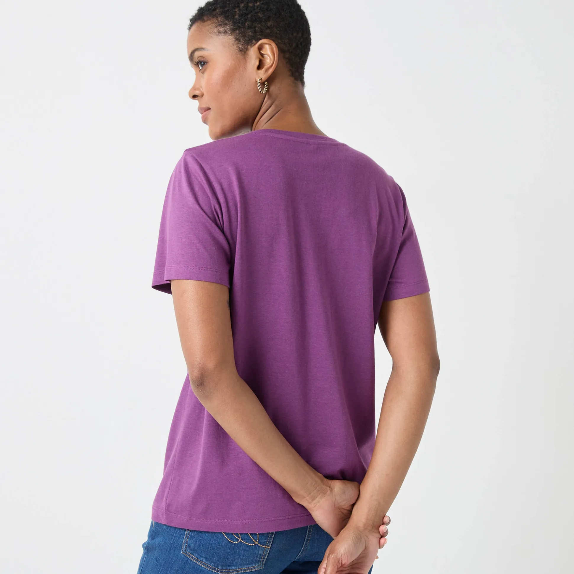 T-shirt met ronde hals en korte mouwen