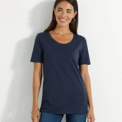 T-shirt met ronde hals en korte mouwen