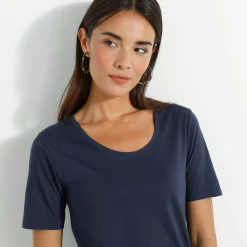 T-shirt met ronde hals en korte mouwen