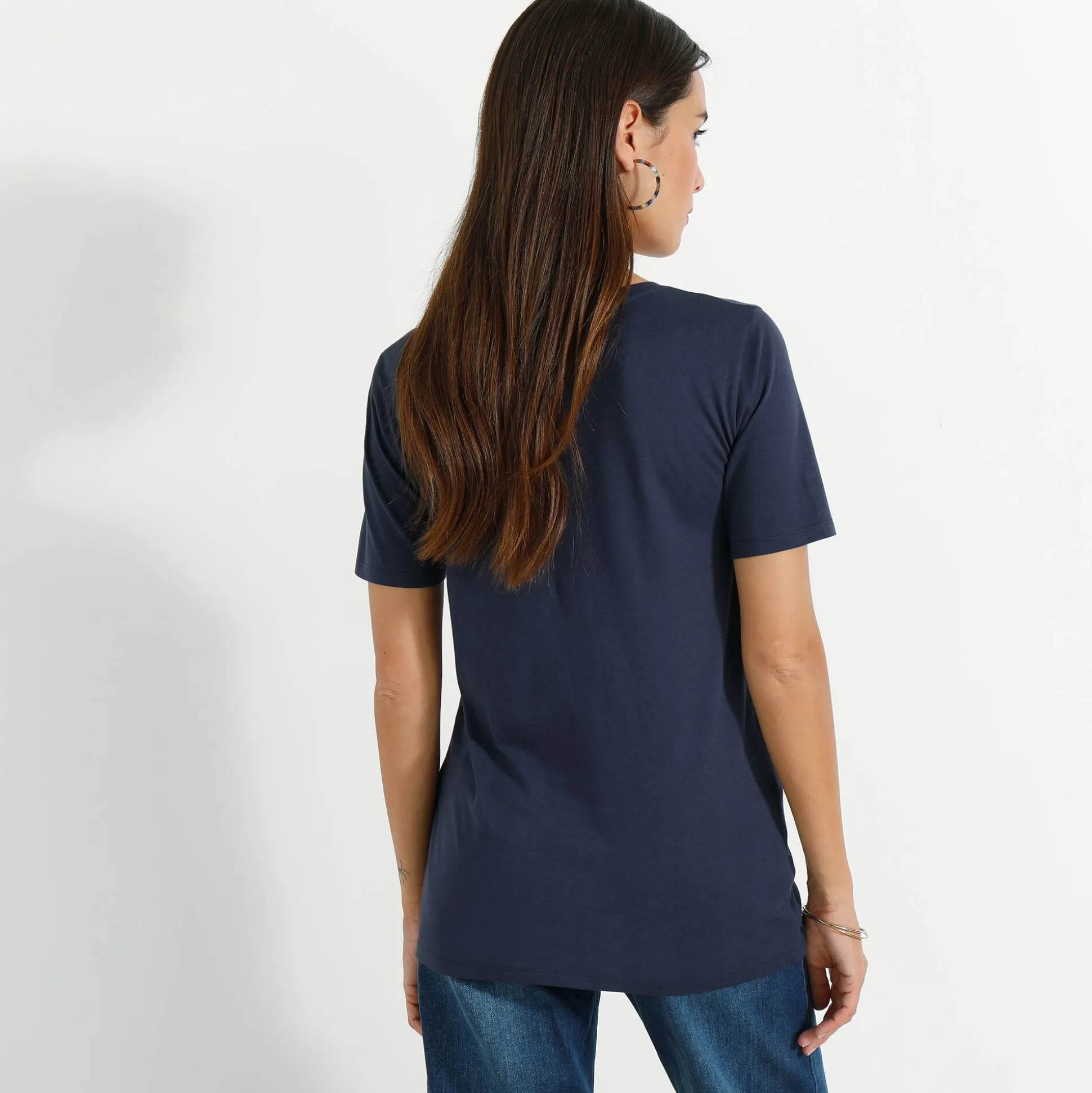 T-shirt met ronde hals en korte mouwen