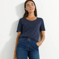 T-shirt met ronde hals en korte mouwen
