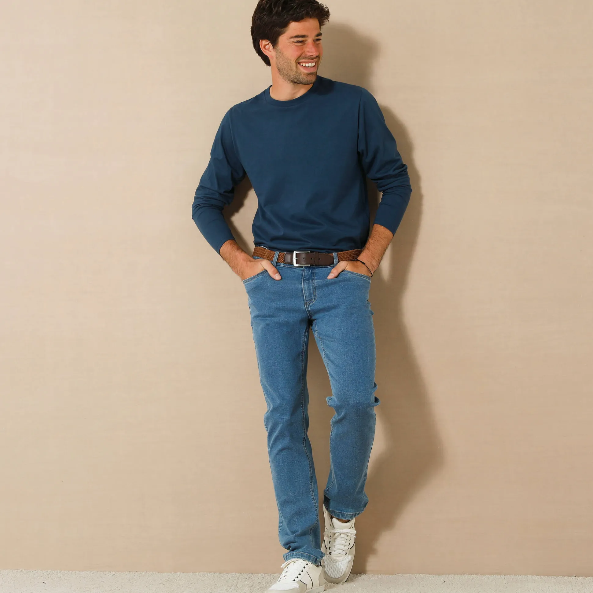 T-shirt met ronde hals en lange mouwen - set van 3