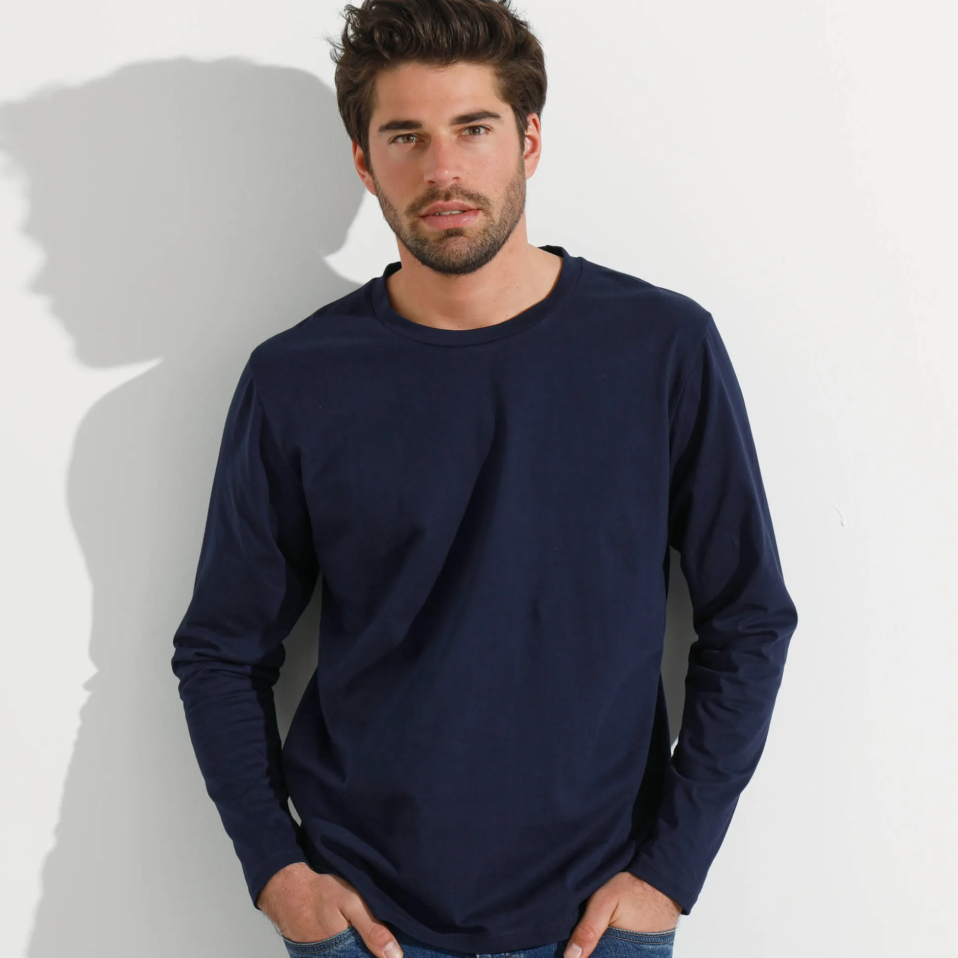 T-shirt met ronde hals en lange mouwen - set van 3